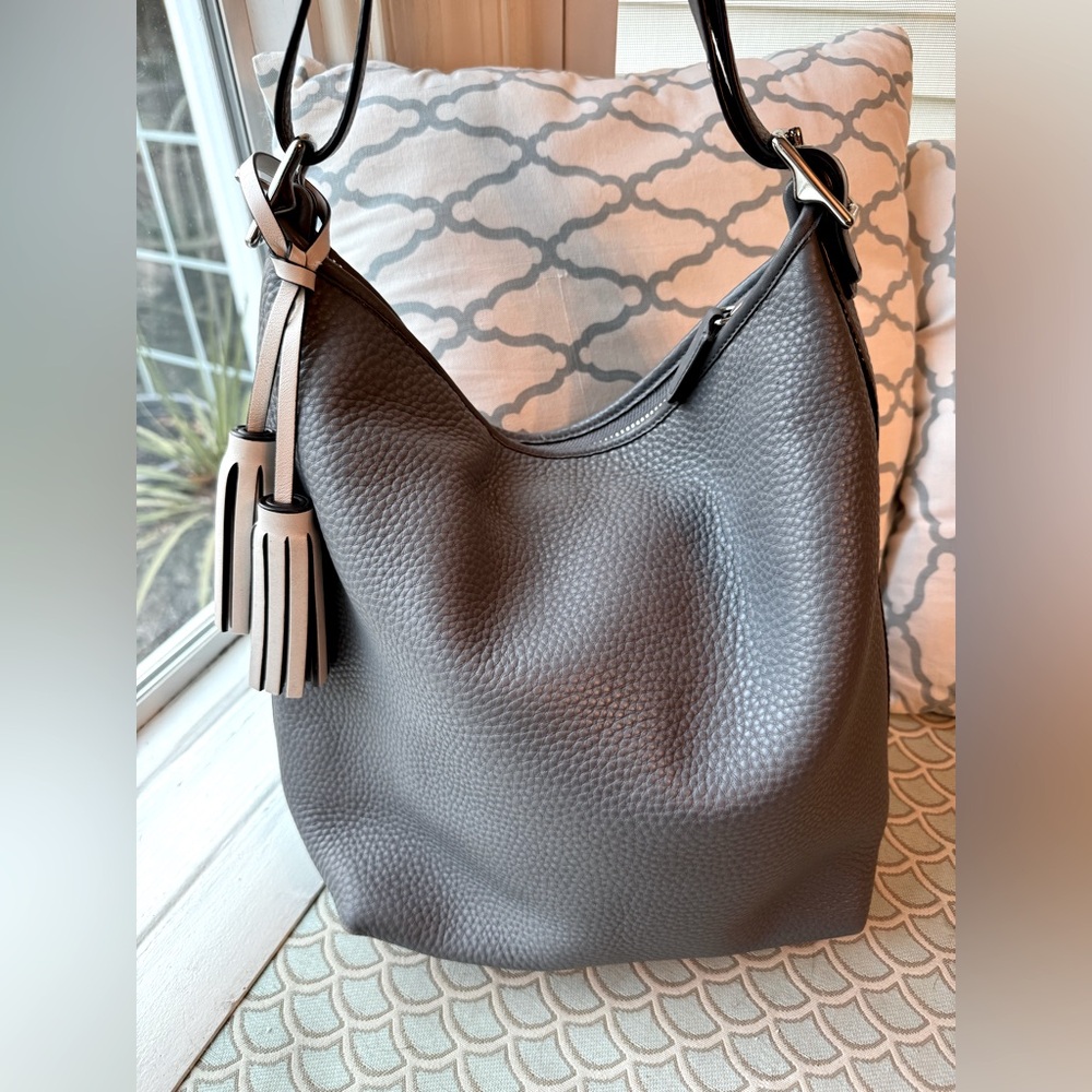 Coach Legacy Duffle Shoulder Bag Gray Pebbled Leather 19889 *Authentic*